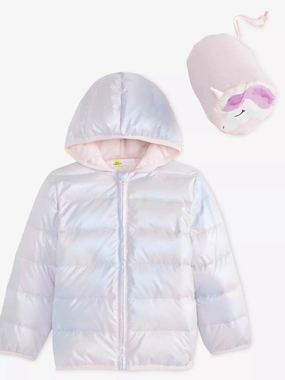Epic Threads NEW 3T Iridescent Lightweight Jacket with Unicorn Bag